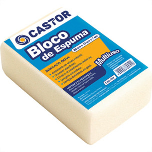 Bloco Espuma 7X13X20 Branco Castor 051 - Kit C/12 Unidades