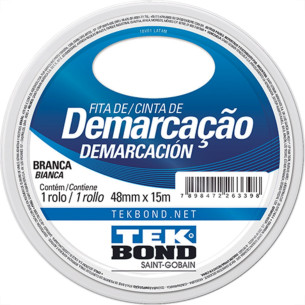 Fita Ades Demarcacao Tekbond Branco 48Mmx15M