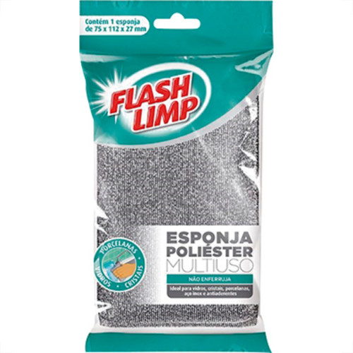 Esponja Multi Poliester Flashlimp 141630 - Kit C/10 Unidades