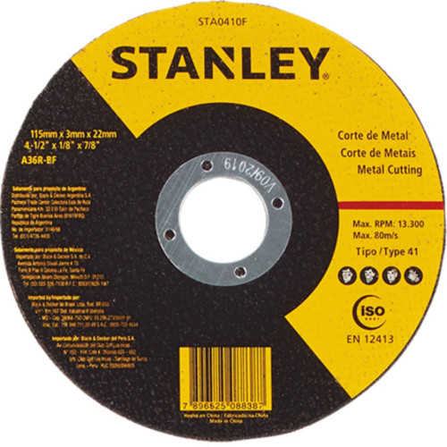 Disco Corte Stanley 4.1/2X7/8X3.0