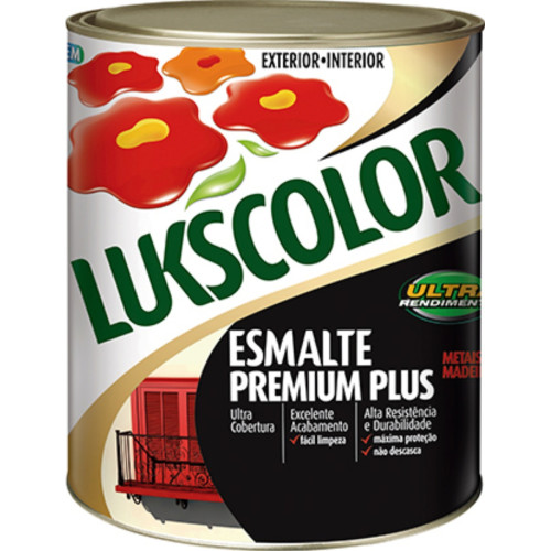 Tinta Esmalte. 1/4 (900ml) Sintetico Prem.Lukscolor Branco