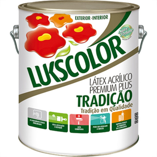 Latex Lukscolor Acri Fosco Galao 3,6 Litros Branco