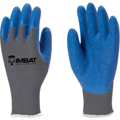 Luva Imbat Tricotada Banho Palmar Azul 08 - Kit C/12 Unidades