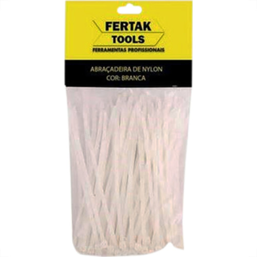 Abracadeira Nylon Fertak 2,5X 60 Branco C/100