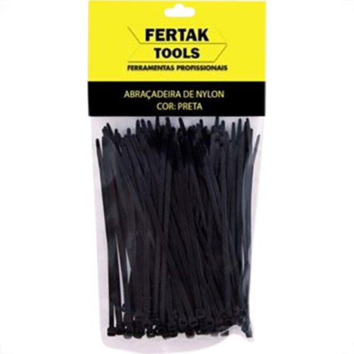 Abracadeira Nylon Fertak 2,5X100 Preto C/100