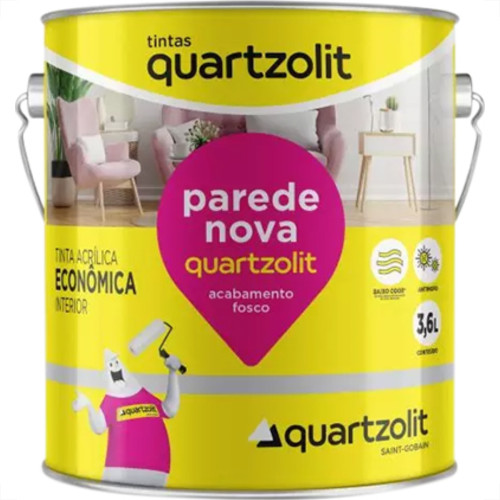 Latex Quartzolit Parede Nova Galao 3,6 Litros Branco Nev