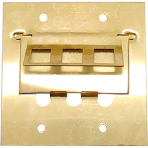 Placa Piso Latao 4X4 Tampa Basculante Para 3Rj1.1/45 Pl44Rj