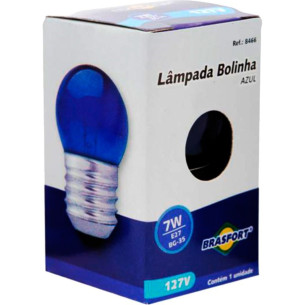 Lampada Bolinha Brasfort 07Wx127V Azul 8466 - Kit C/25 