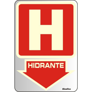 Placa Sinalizacao Aluminio 16X23 ''Hidrante'' Fluorescente 150Ak