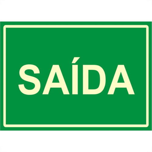 Placa Sinalizacao Pvc 20X30 ''Saida Fluorescente'' 250Bm