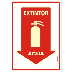 Placa Sinalizacao Pvc 20X30 ''Extintor Agua'' Fluorescente 250Bq