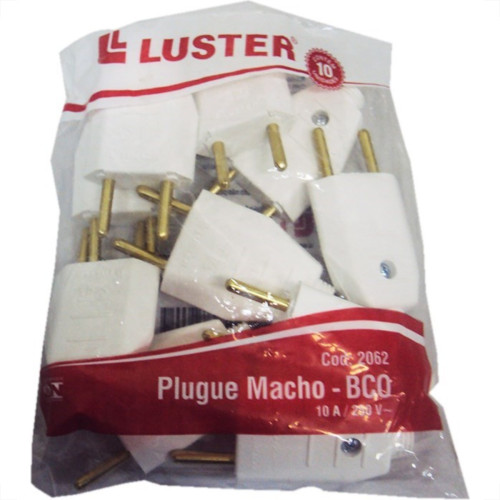 Pino Macho 2 Polos Luster 10A Branco 2062 - Kit C/10 