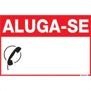 Placa Sinalizacao Pvc 20X30 ''Aluga-Se'' 250Cm