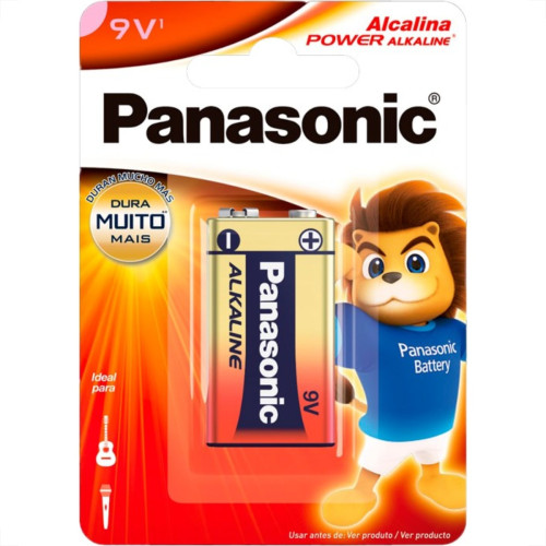 Pilha Panasonic Alcalina Bateria 9V Com 1 Peca 6Lf22Xab/1B24