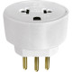 Pino Adaptador (Entrada =3 Redondo/Saida =2 Universal+Redondo) Ilumi Branco 1211Pct - Kit C/10 