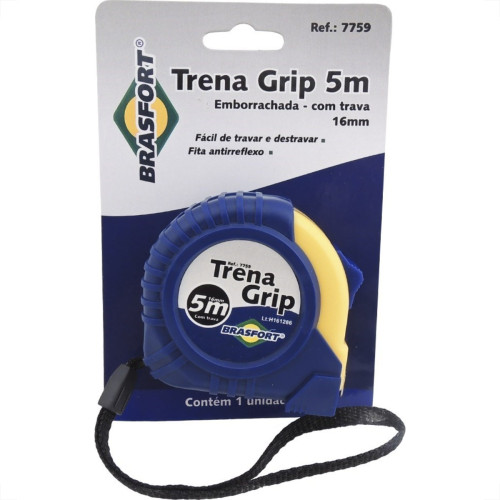 Trena Brasfort Emborrachada Grip 5M/16Mm Com Trava 7759