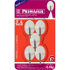 Gancho Adesivo Primafer Branco Plastico/Metal 0,3 1Kg 5Peca Oval Pr2562