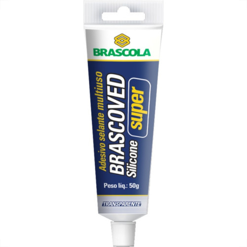 Cola Silicone Brascoved 50G Incolor Caixinha  - Kit C/16 