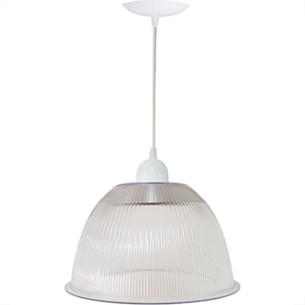 Luminaria Prismatica Bezelux 12'' Com Pendente Branco E27 Bz12Br