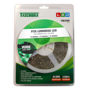 Fita Led Taschibra Ip20 12V 5M Verde -03