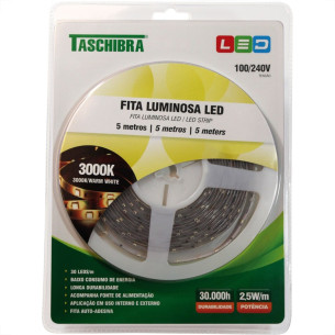 Fita Led Taschibra Ip20 12V 5M 3000K -09