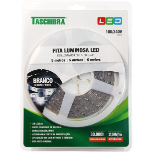 Fita Led Taschibra Ip20 12V 2M Branca -01