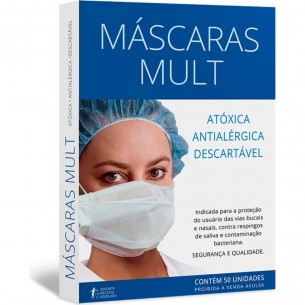 Mascara Protecao Descartavel Branca Mult Tnt Tripla Face  . / Kit C/ 50 