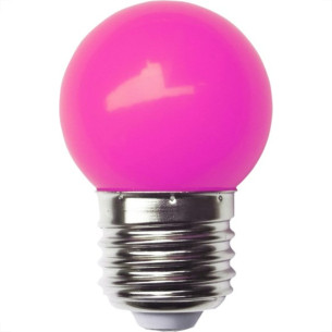 Lampada Led Bolinha Galaxy E27 1.5Wx220V Rosa 1219 - Kit C/10 