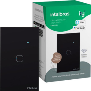 Interruptor Inteligente Intelbras Wifi Touch Preto 1 Tecla Ews 1001 