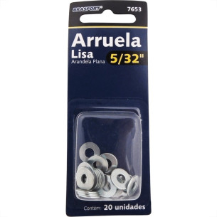 Cartela Arruela Lisa Zincada Brasfort  5/32'' Cartela Com 20 Pecas 7653