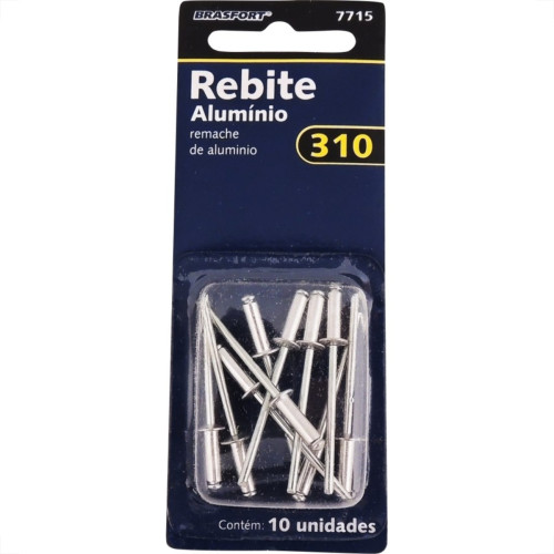 Cartela Rebite Brasfort Aluminio Repuxo 310 Cartela Com 10 Pecas 7715