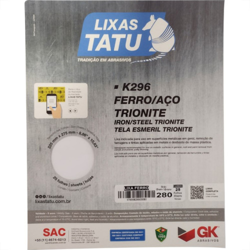 Lixa Ferro Tatu 280 Trionite K29602800025 - Kit C/25 