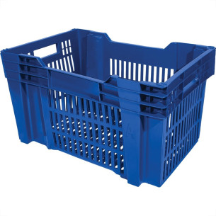 Caixa Plastica Multiuso Mercado/Agricola Caixaplast 31X55X36 Encaixavel Azul 31Ecxazpp