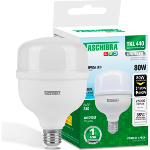 Lampada Led Bulbo Taschibra 80W 6500K E40 