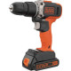 Furadeira/Parafusadeira Black & Decker 3/8'' Impacto 20V Bateria 2 Velocidades Bcd704C1-Br