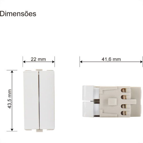 Modulo Margirius Sleek Paralelo Duplo 10A Branco 17840