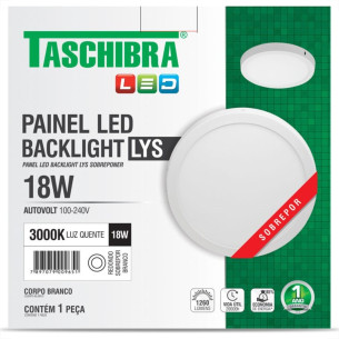 Luminaria Led Plafon Taschibra Lys Externo Redondo 18W 3000K 21Cm 