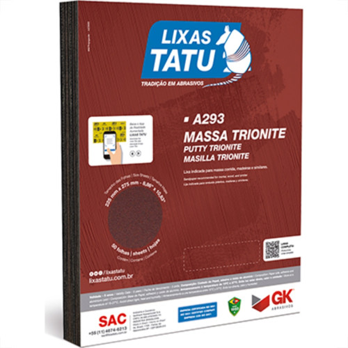 Lixa Massa Tatu 100 Trionite A29301000050 - Kit C/50 