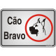 Placa Sinalizacao Aluminio 16X23 ''Cuidado Cao Bravo'' 014 150Ah