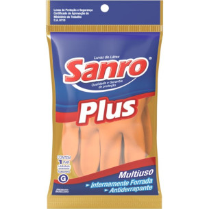 Luva Sanro Plus Forrada LaranjaTam.M Par 