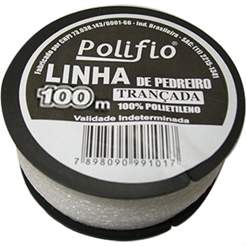 Linha Para Pedreiro Trancada Polifio 100M - Kit C/12 Pecas