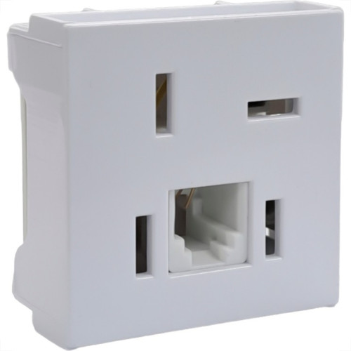 Modulo Ilumi Slim Tomada Telebras + Rj11 Branco - 8165