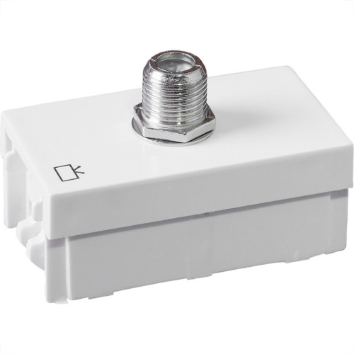 Modulo Ilumi Slim Tomada Conector Para Fio Coaxial Branco - 8163