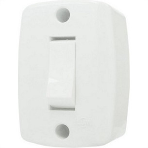 Interruptor Externo Ilumi Retangular Branco 16553 - Kit C/10 Pecas