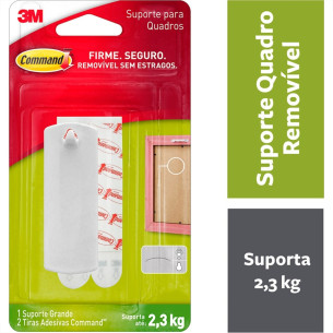 Suporte Para Quadros 3M Command 2,3Kg Branco Com 1 Peca