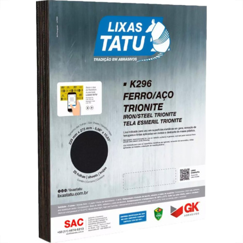 Lixa Ferro Tatu 150 - Pacote Com 25 Folhas - Kit C/25 Folhas