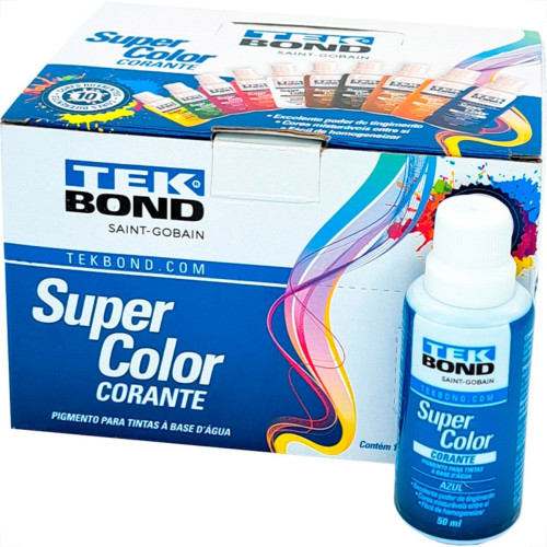 Corante Para Tinta Tekbond Azul (50Ml) - Kit C/12 Pecas