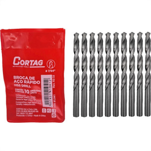 Broca Aco Rapido Cortag (D) 7/64'' - 61941 - Kit C/10 Pecas