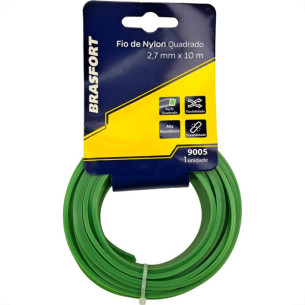 Fio De Nylon Para Aparador De Grama Brasfort Verde Quadrado 2,7Mmx10M