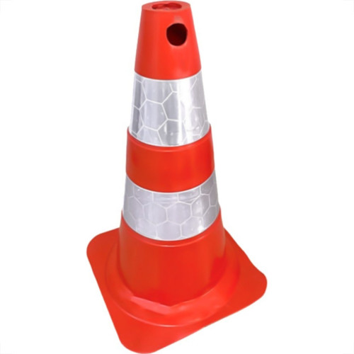 Cone Sinalizacao Plastcor Flexivel 50Cm Laranja Refletivo